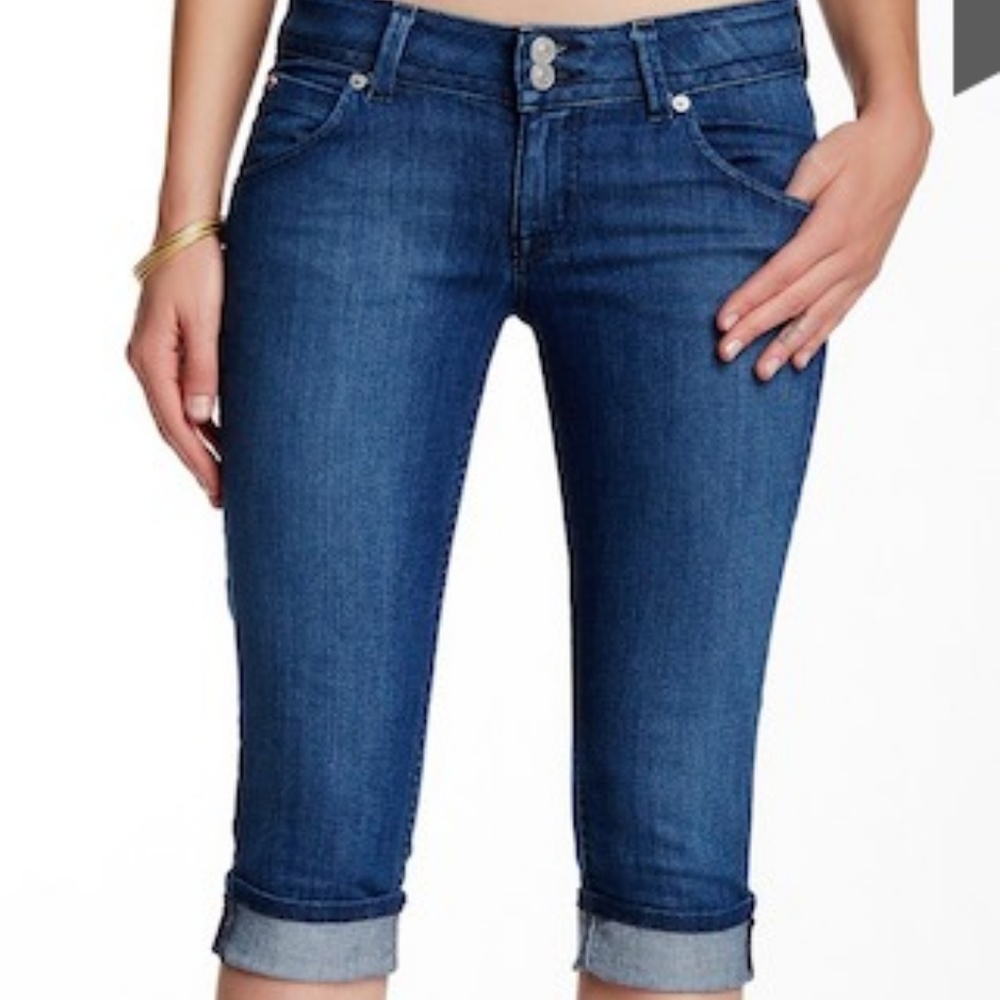 Hudson Malibu Capri Cuffed Knee Jeans